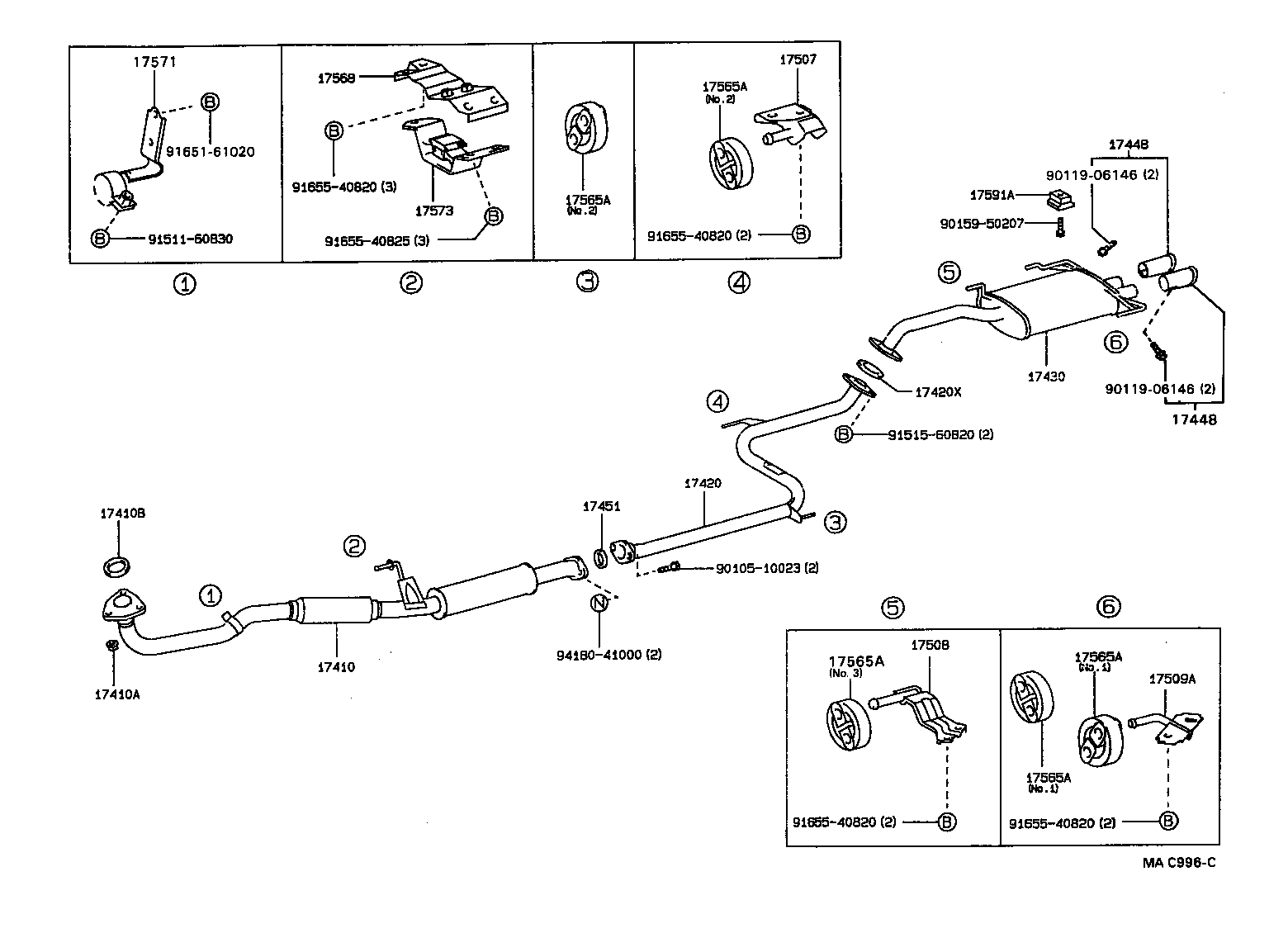 17410-74790 PIPE ASSY, EXHAUST, FRONT product image