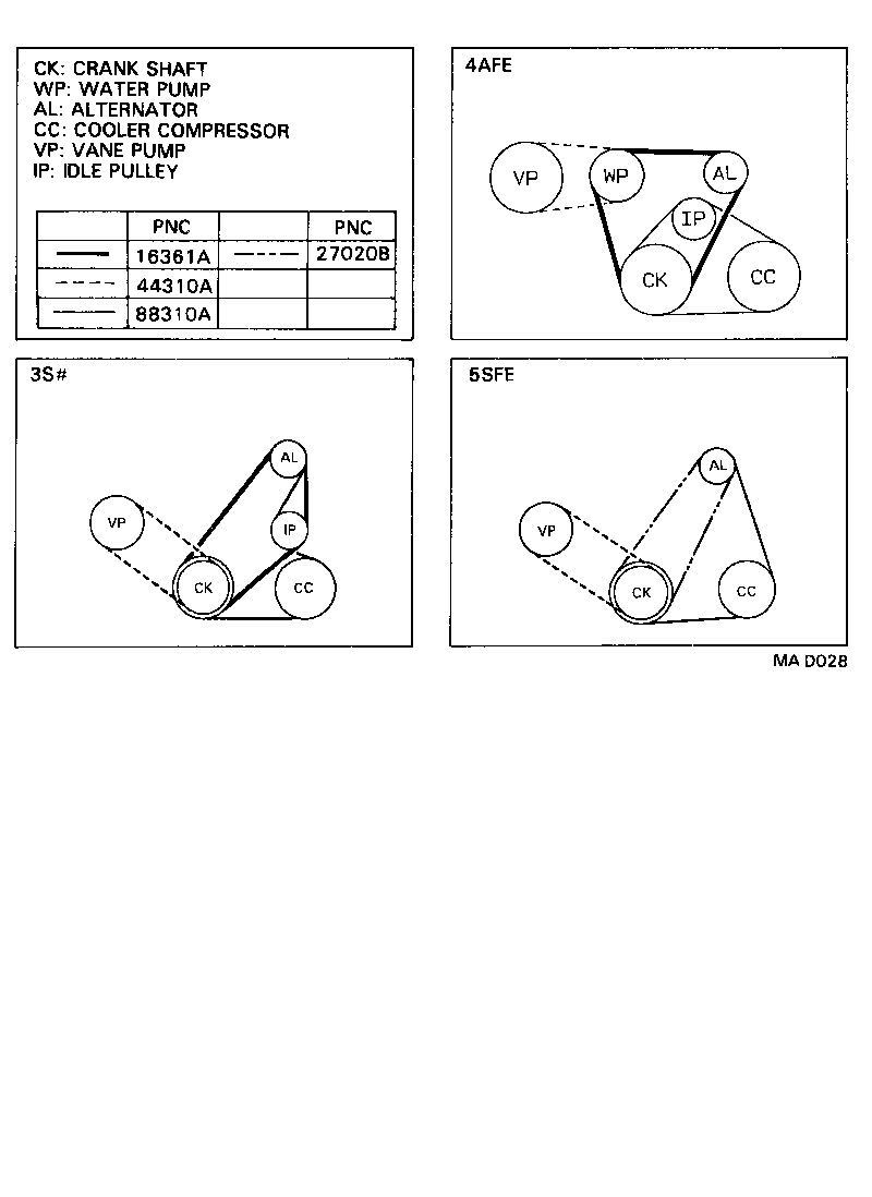 99365-51100 BELT, V (COOLER COMPRESSOR TO CRANKSHAFT PULLEY), NO.1 product image
