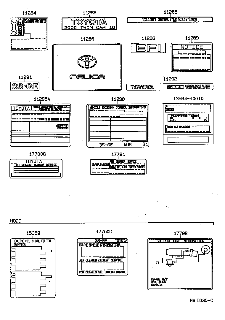 11298-74680 PLATE, EMISSION CONTROL INFORMATION product image