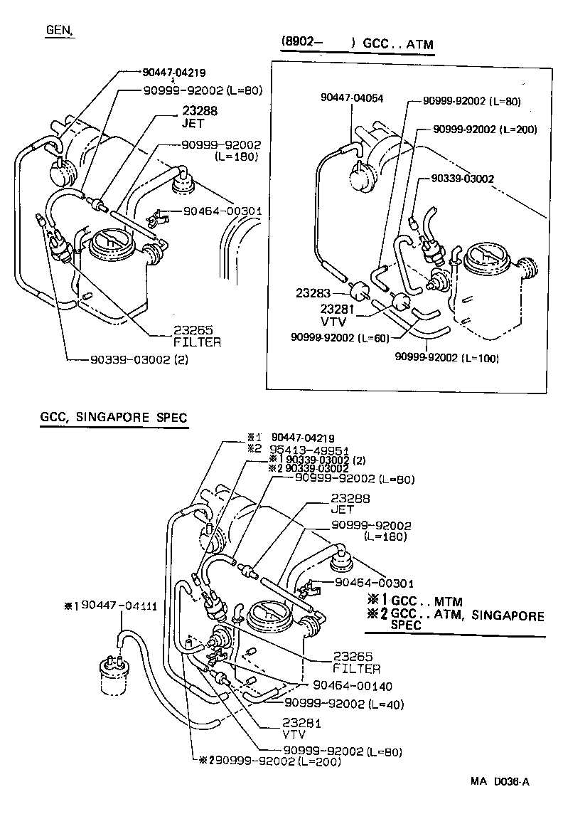 25706-16320 PIPE SUB-ASSY, VACUUM TRANSMITTING, NO.1 product image