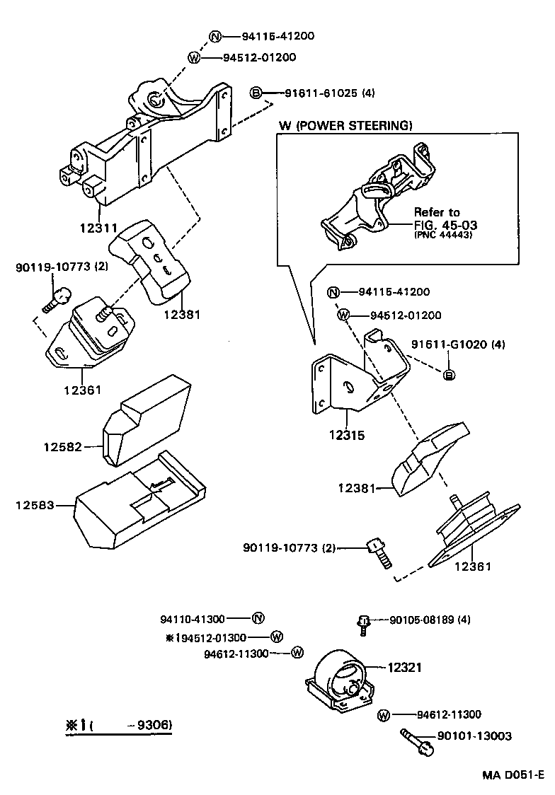 12303-54040 BRACKET, ENGINE MOUNTING, REAR, NO.1 product image