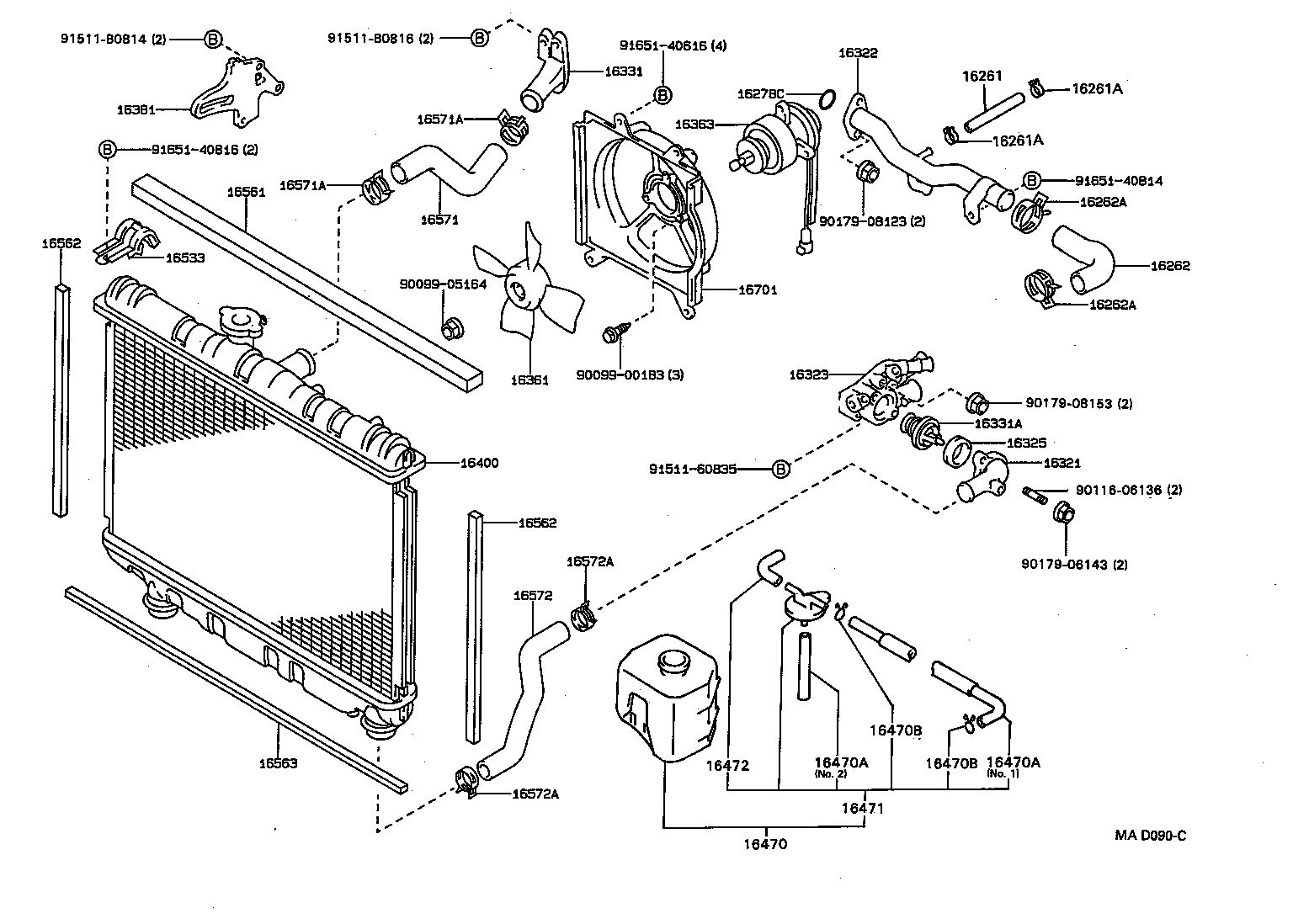 16261-74040 HOSE, WATER BY-PASS product image