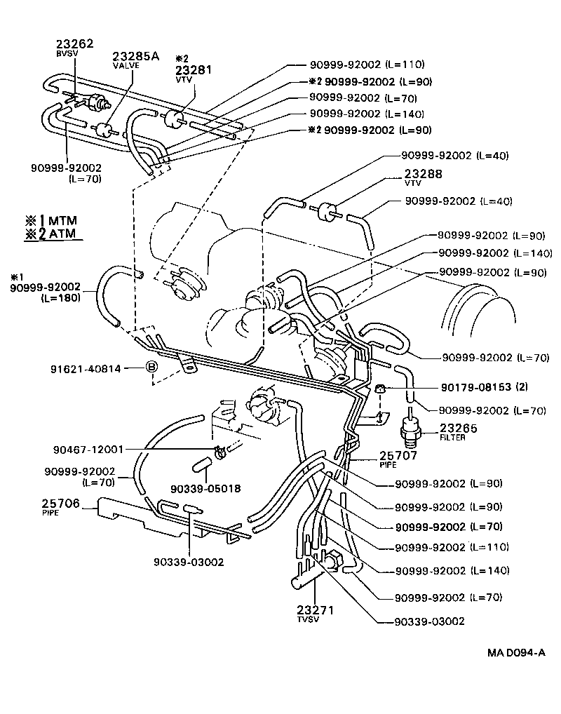 23818-74010 PIPE, FUEL VAPOR FEED product image