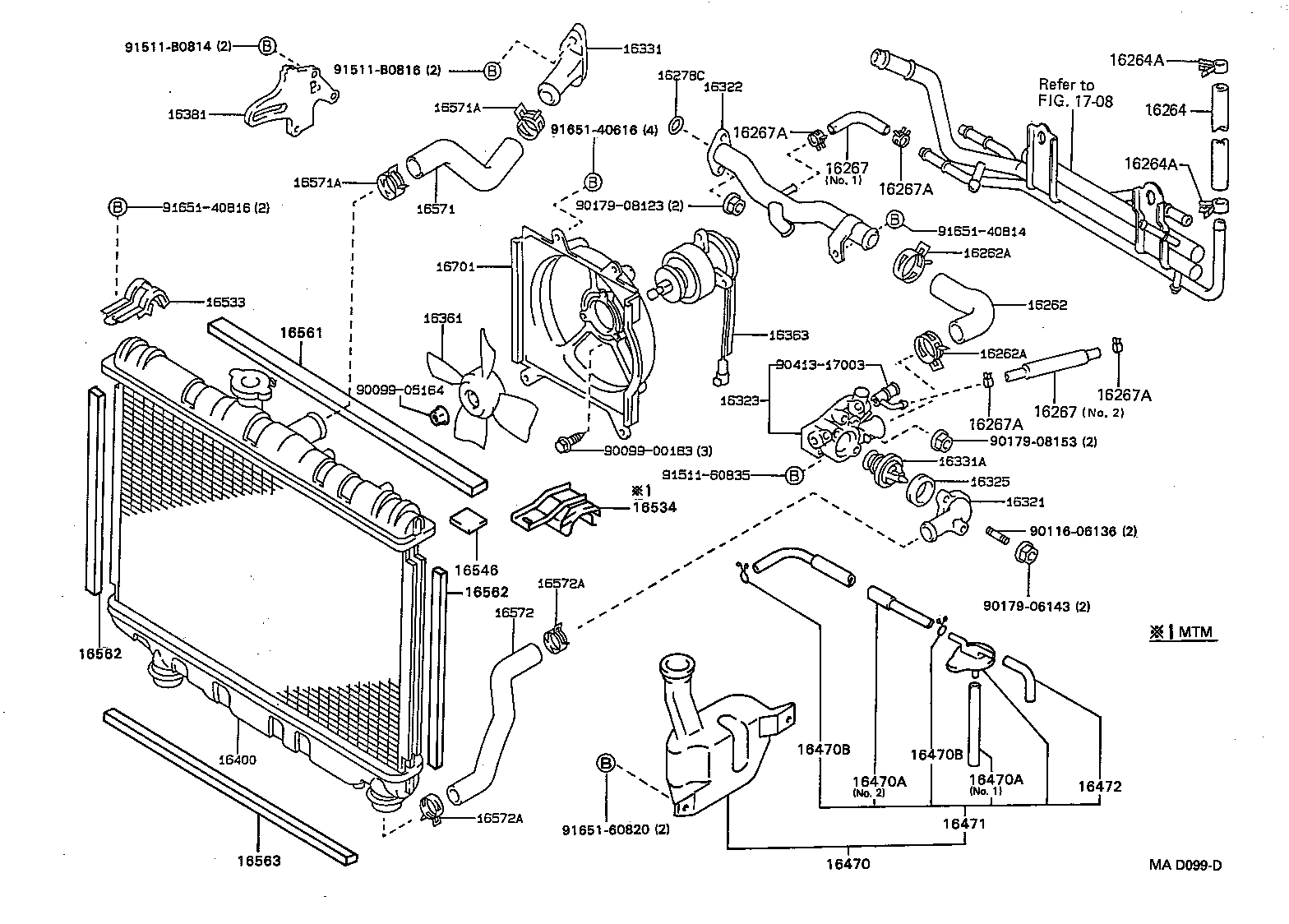 16261-16010 HOSE, WATER BY-PASS product image