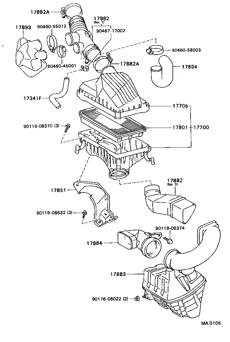 17705-74180 CAP SUB-ASSY, AIR CLEANER product image