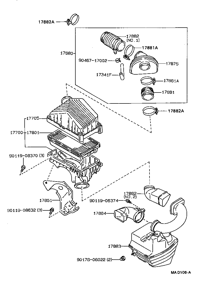 17705-74180 CAP SUB-ASSY, AIR CLEANER product image