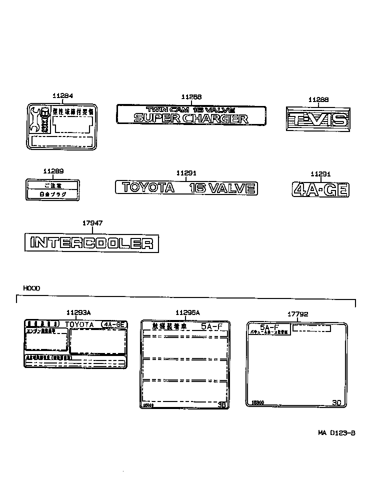 11296-16012 LABEL, ENGINE SERVICE INFORMATION product image