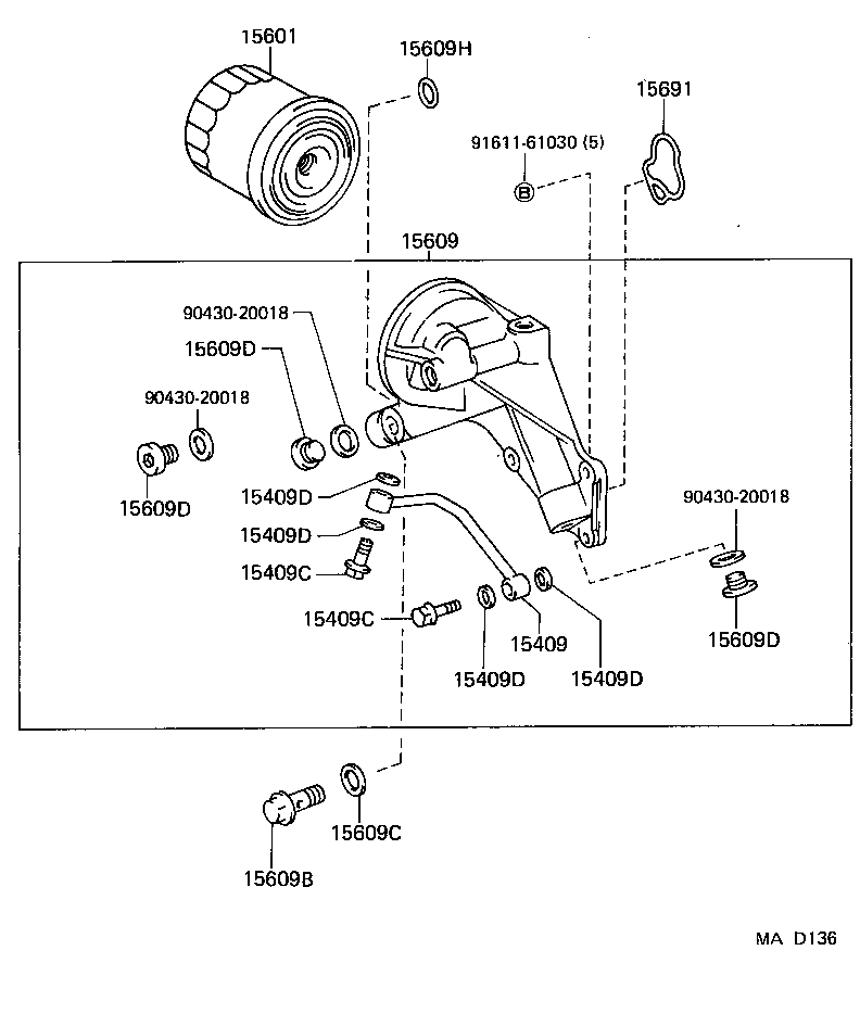 15431-64040 PIPE OR HOSE, OIL FILTER OUTLET product image