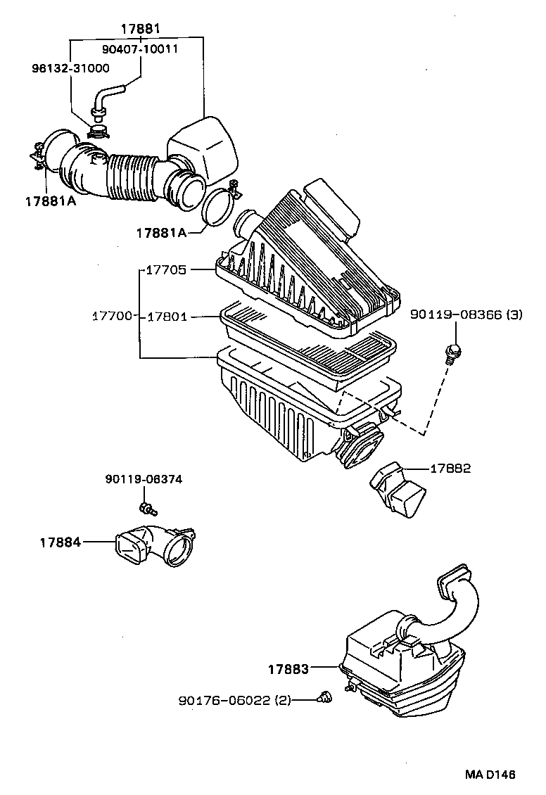 17705-74180 CAP SUB-ASSY, AIR CLEANER product image