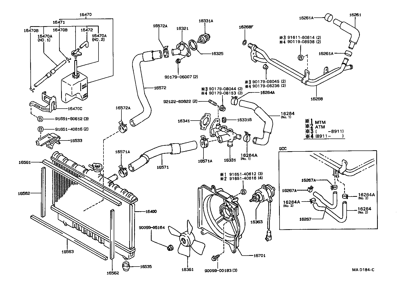 16261-74040 HOSE, WATER BY-PASS product image