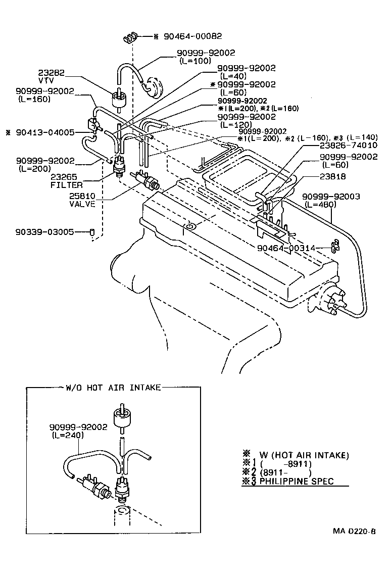 23818-74010 PIPE, FUEL VAPOR FEED product image