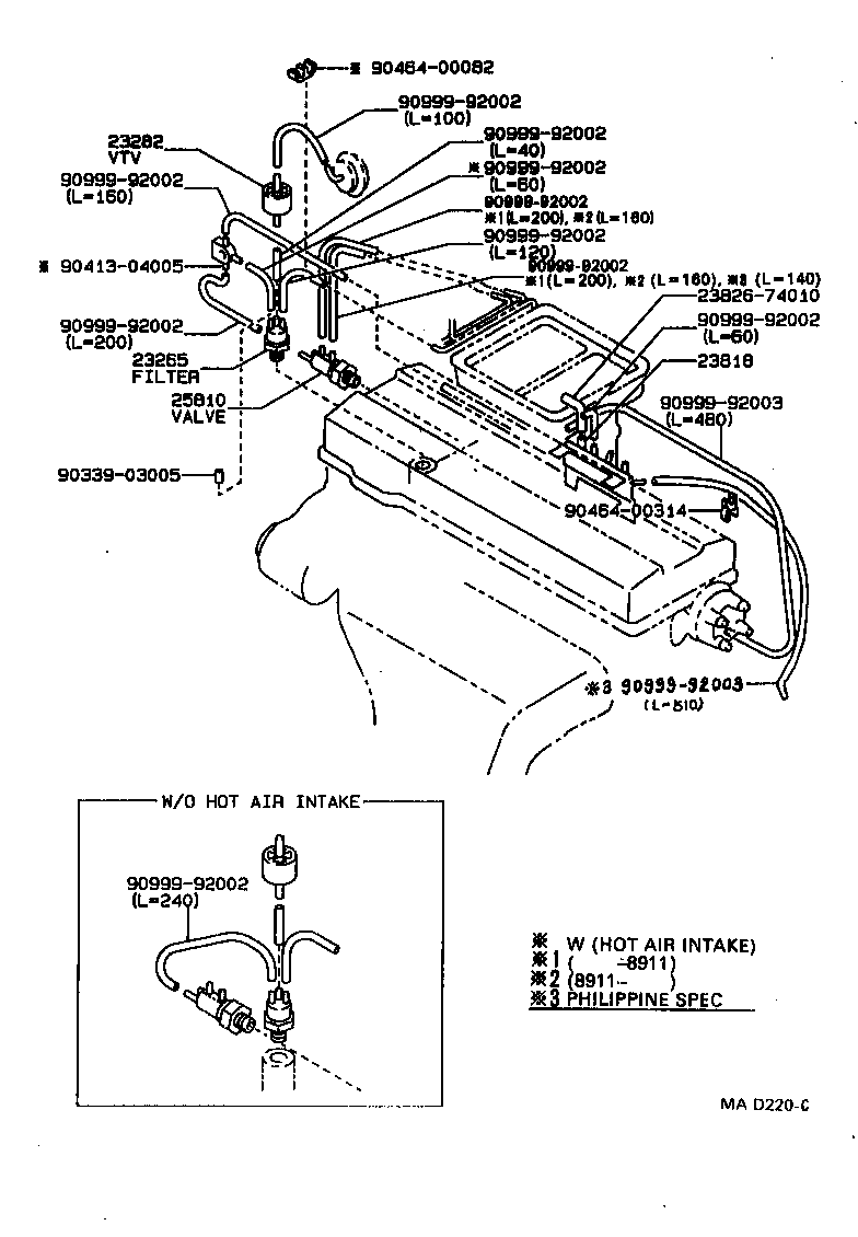 23818-74010 PIPE, FUEL VAPOR FEED product image