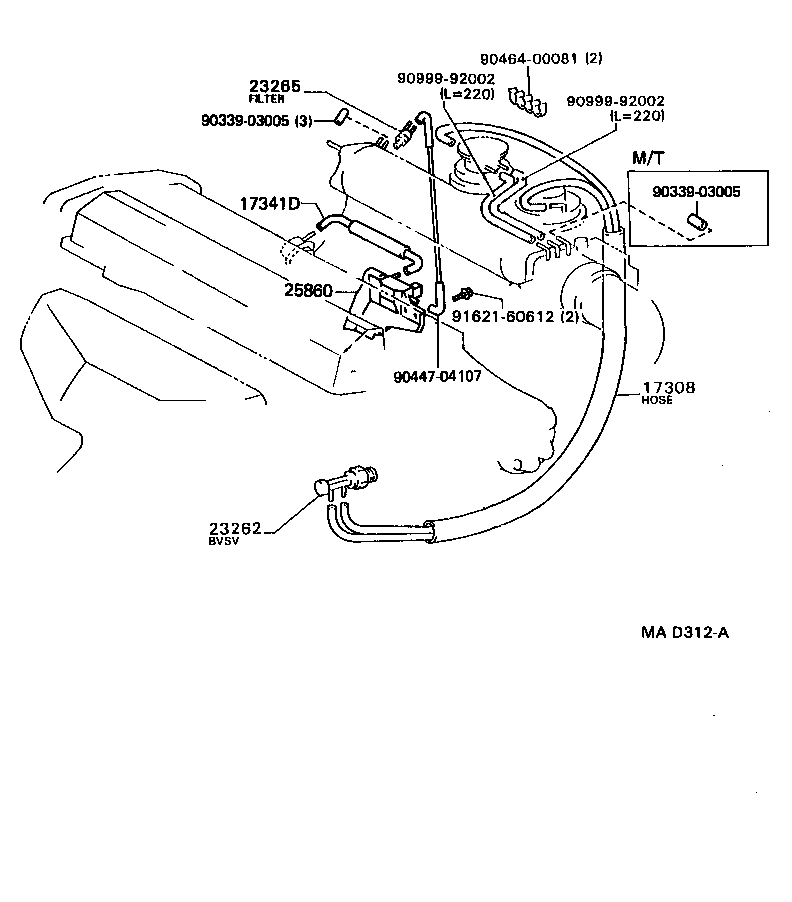 17348-74010 HOSE, AIR, NO.8 product image