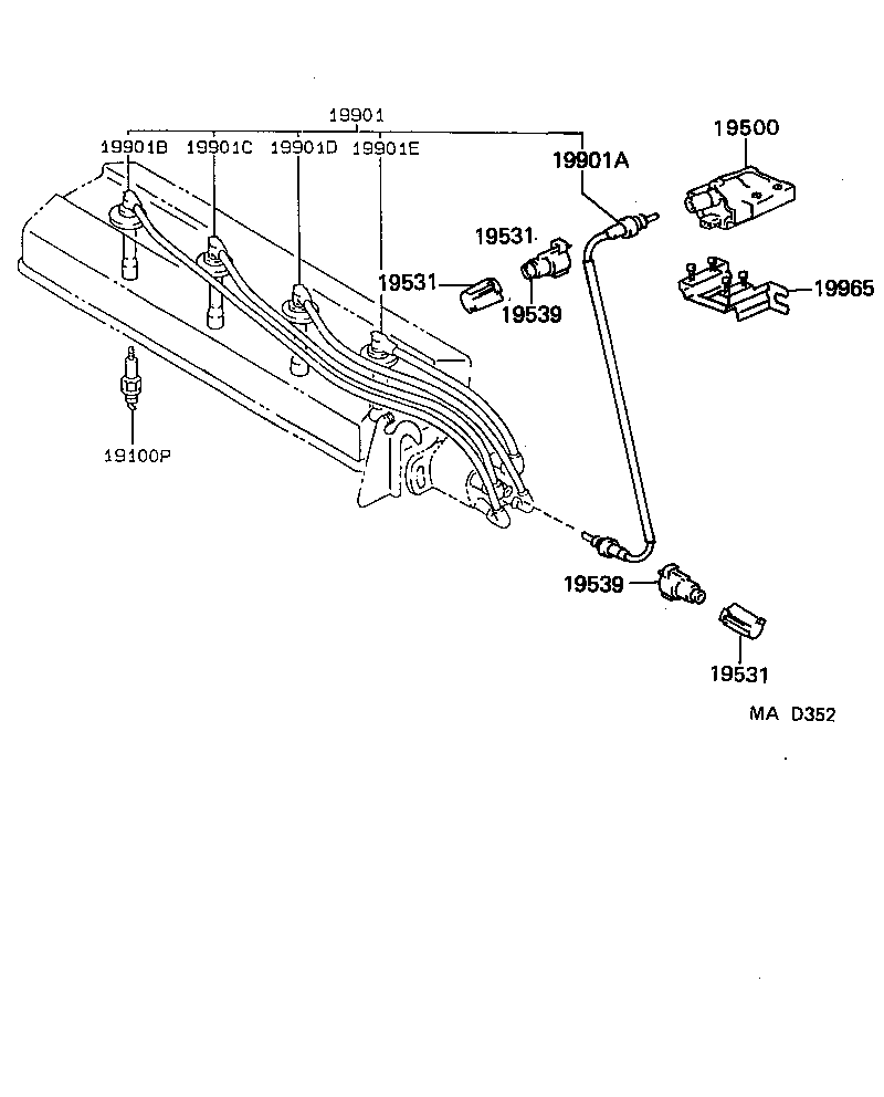 90919-15331 CORD, SPARK PLUG RESISTIVE, NO.3 product image