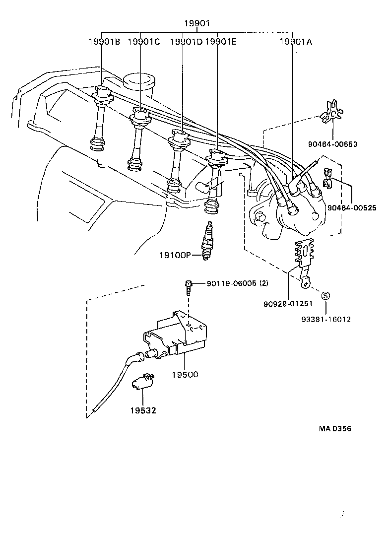 90919-15052 CORD, SPARK PLUG RESISTIVE, NO.3 product image