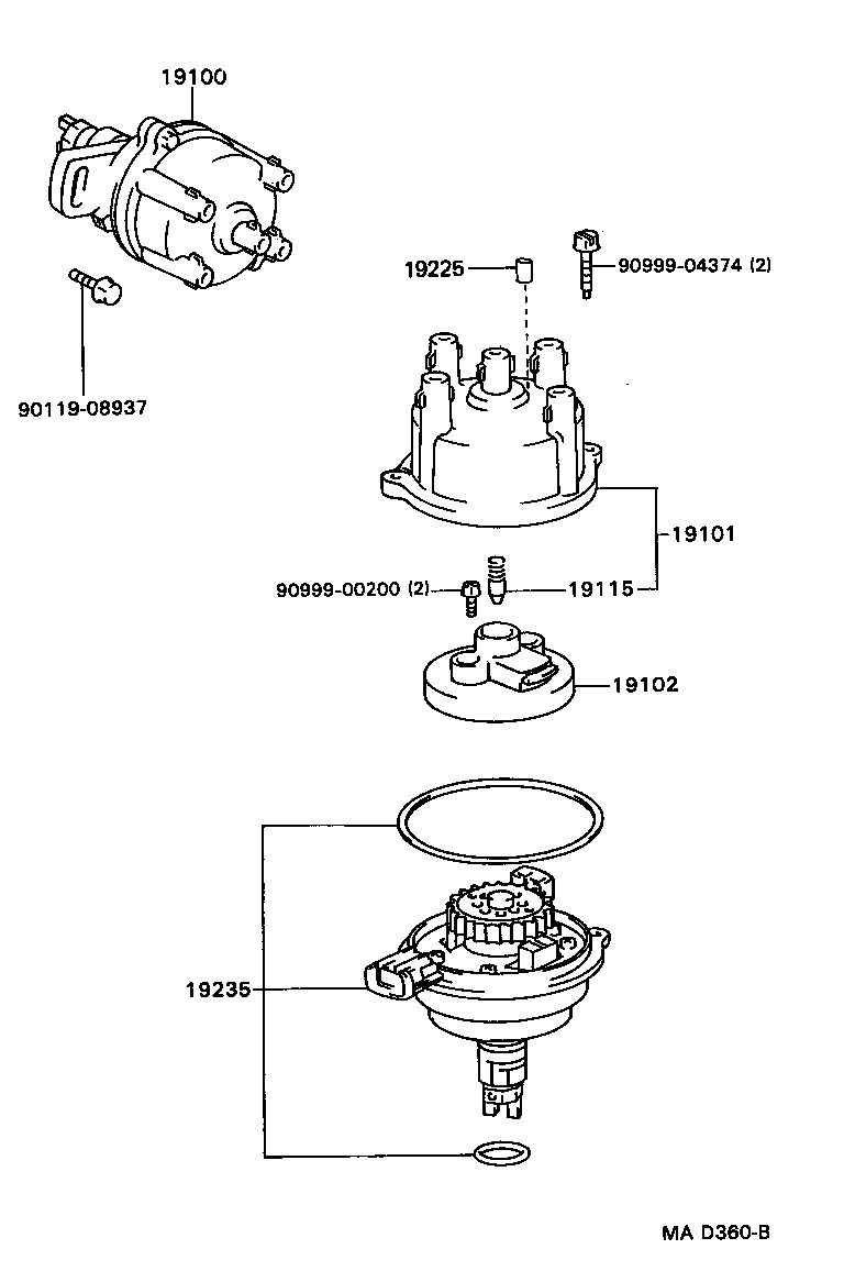 19050-74050 DISTRIBUTOR ASSY product image