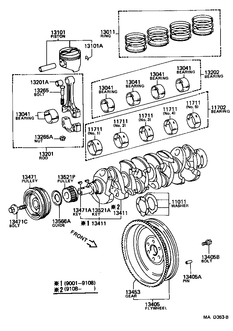 Toyota 13011-88380 RING SET, PISTON