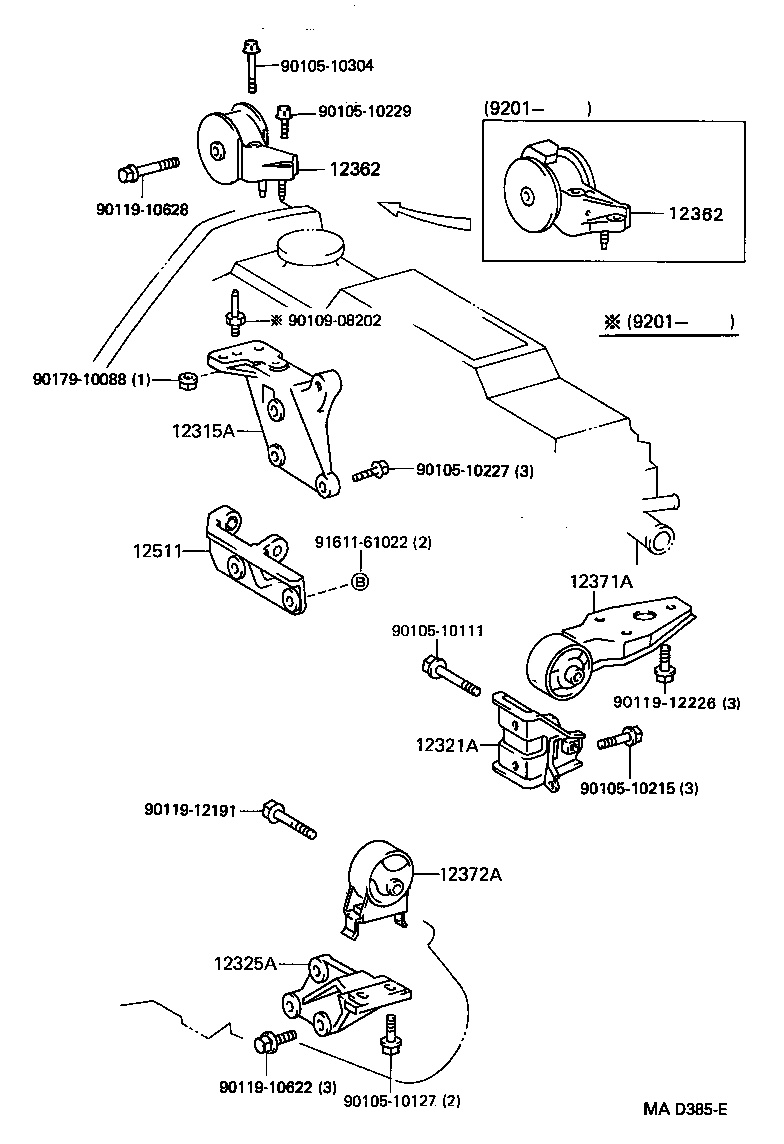12321-11110 BRACKET, ENGINE MOUNTING, REAR(FOR TRANSVERSE ENGINE) product image