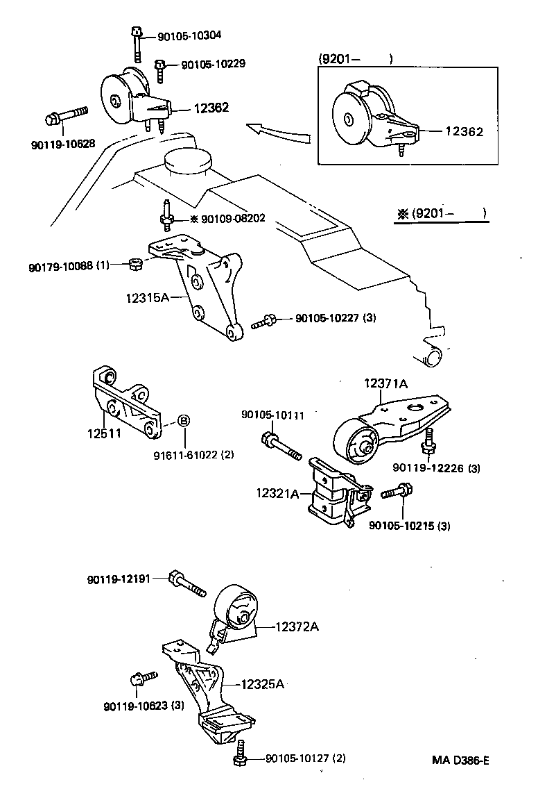 12321-11110 BRACKET, ENGINE MOUNTING, REAR(FOR TRANSVERSE ENGINE) product image