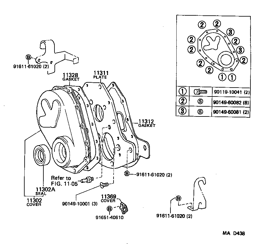 11322-17020 COVER, TIMING GEAR, NO.2 product image