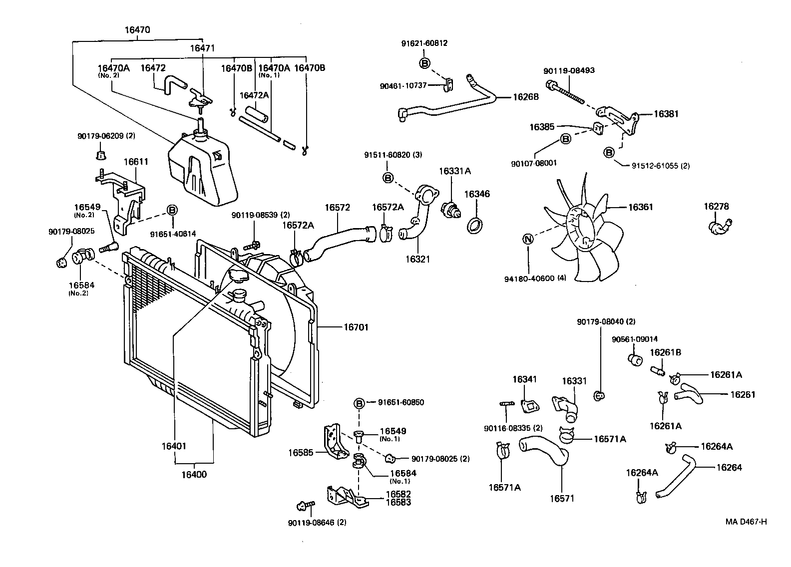 16028-17010 PIPE SUB-ASSY, TURBO WATER, NO.2 product image