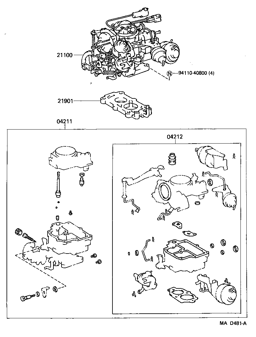 21901-11080 INSULATOR SUB-ASSY, CARBURETOR HEAT, NO.1 product image