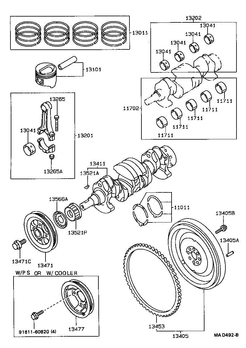 Toyota 11704-11012 BEARING SET, CRANKSHAFT