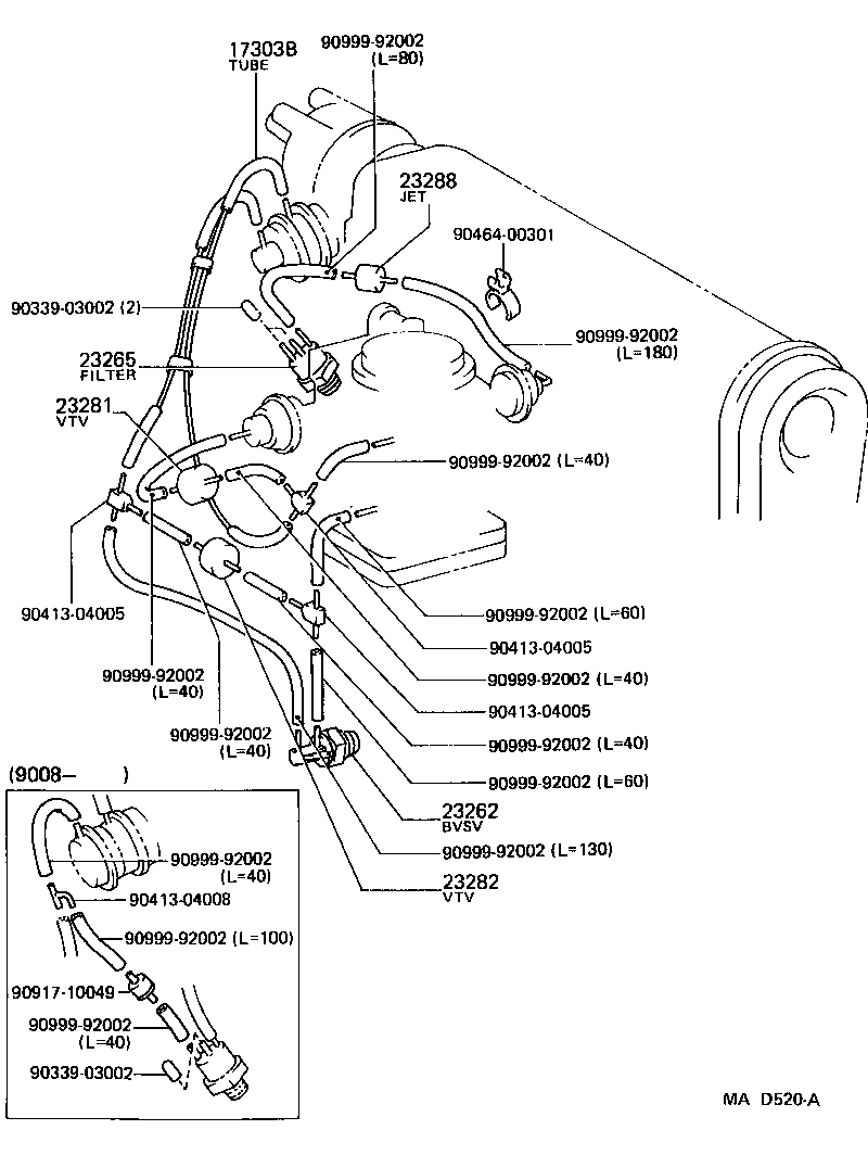 17302-11030 HOSE, NO.5(FOR IDLE-UP) product image