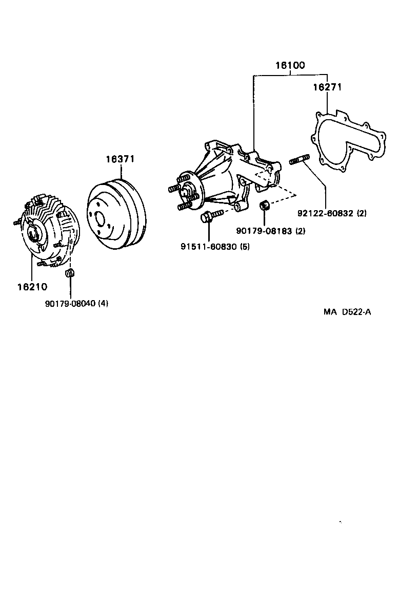 16100-59195 PUMP ASSY, ENGINE WATER product image