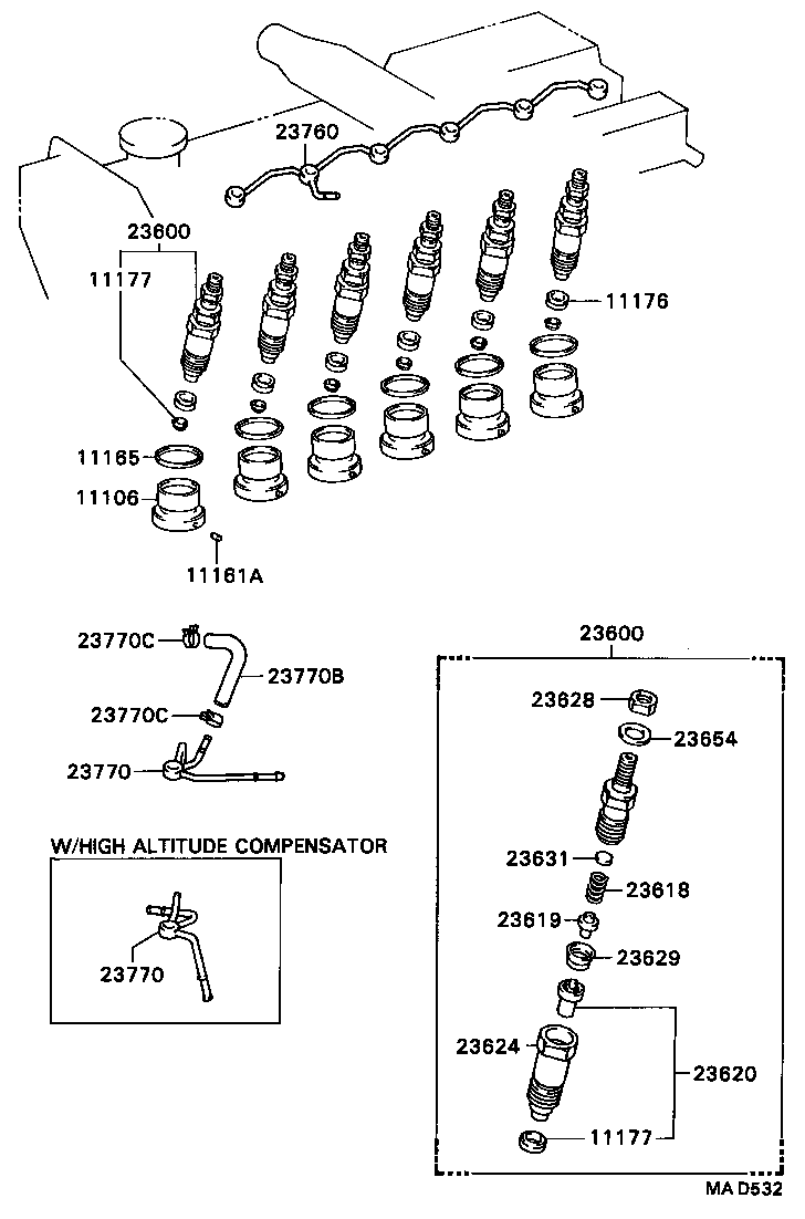 23600-17011 HOLDER & NOZZLE SET, NOZZLE product image