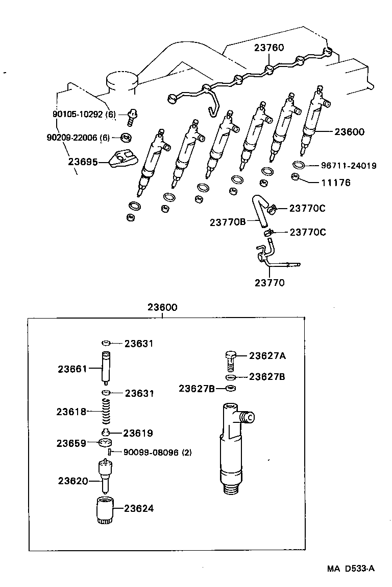 23600-17011 HOLDER & NOZZLE SET, NOZZLE product image