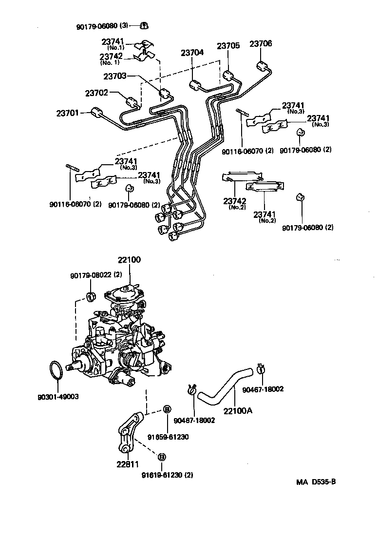 23271-17010 HOSE OR PIPE, FUEL(FOR INJECTION PUMP TO FUEL FILTER) product image