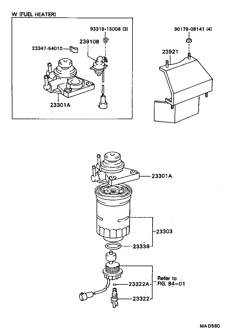 23300-61060 FILTER ASSY, FUEL product image