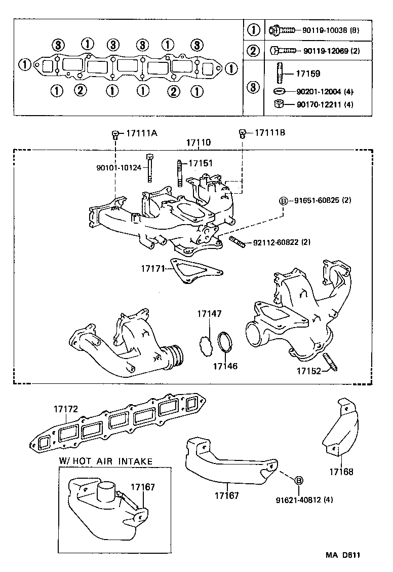 17167-17022 INSULATOR, EXHAUST MANIFOLD HEAT, NO.1 product image