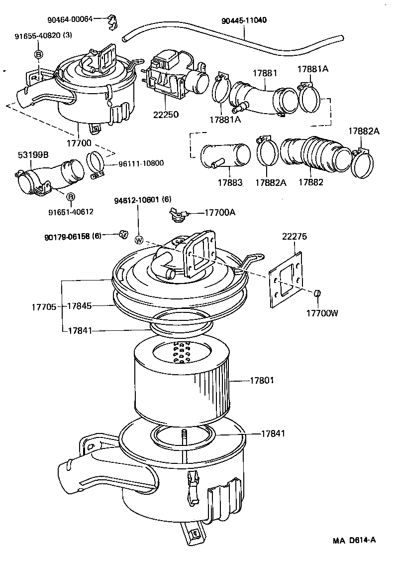 Toyota 17700-66080 CLEANER ASSY, AIR
