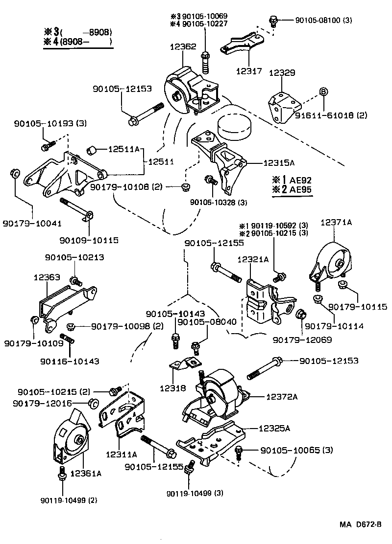 Toyota 12325-15050 BRACKET, ENGINE MOUNTING, LH(FOR TRANSVERSE ENGINE)