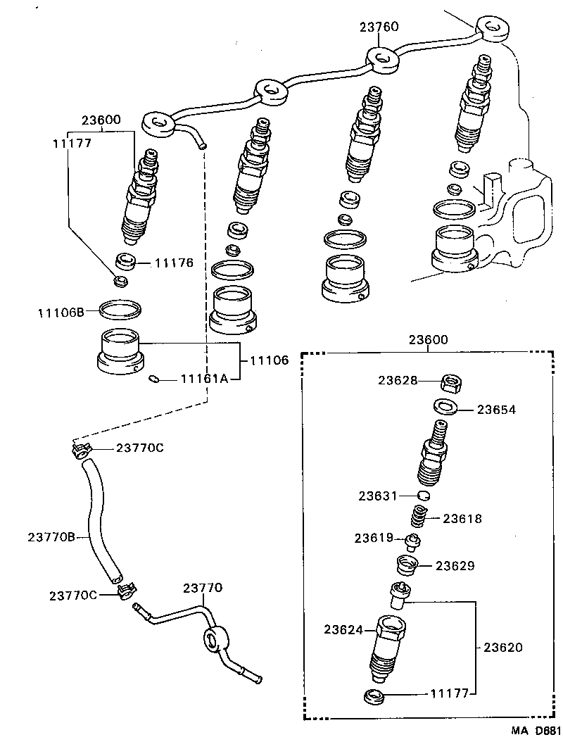 23610-17110 HOLDER ASSY, NOZZLE product image