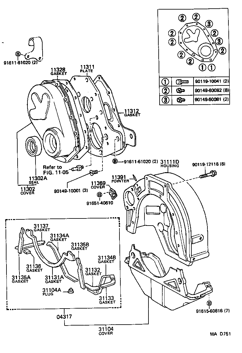 11301-17010 CASE SUB-ASSY, TIMING GEAR product image