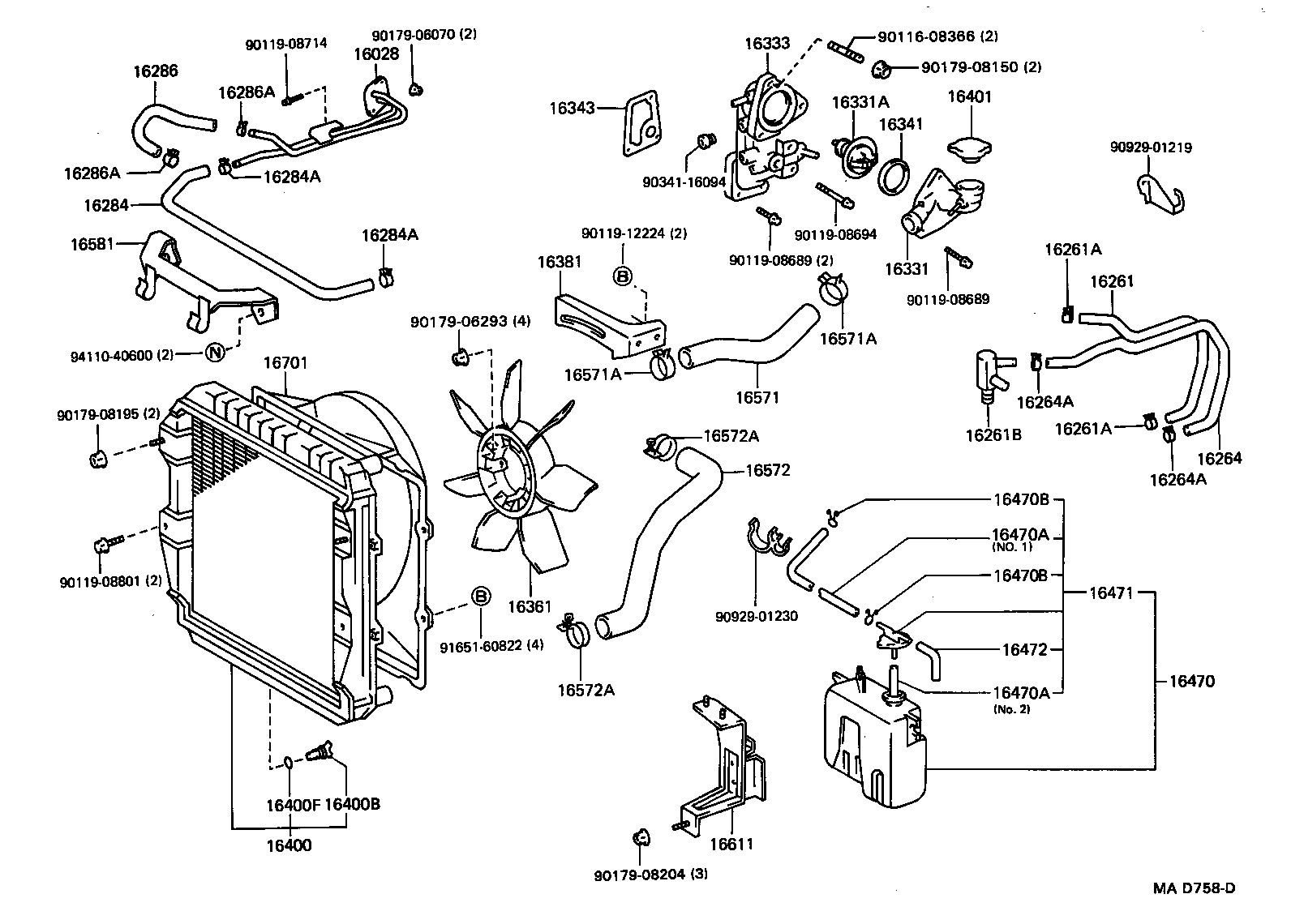 16264-17010 HOSE, WATER BY-PASS, NO.2 product image