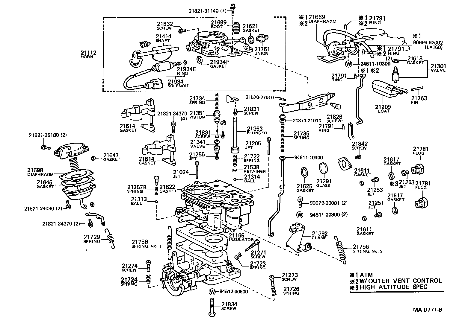 Toyota 21024-61010 JET SUB-ASSY, 2ND