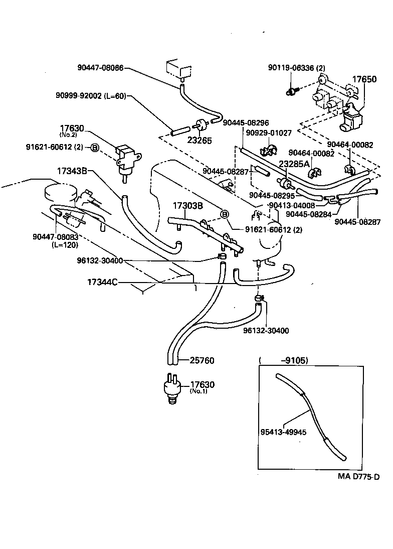 25760-11090 HOSE ASSY, VACUUM TRANSMITTING product image