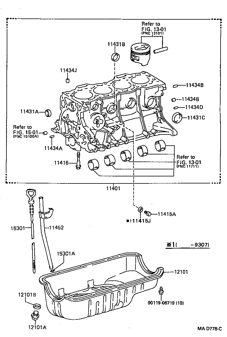 11401-19595 BLOCK SUB-ASSY, CYLINDER product image