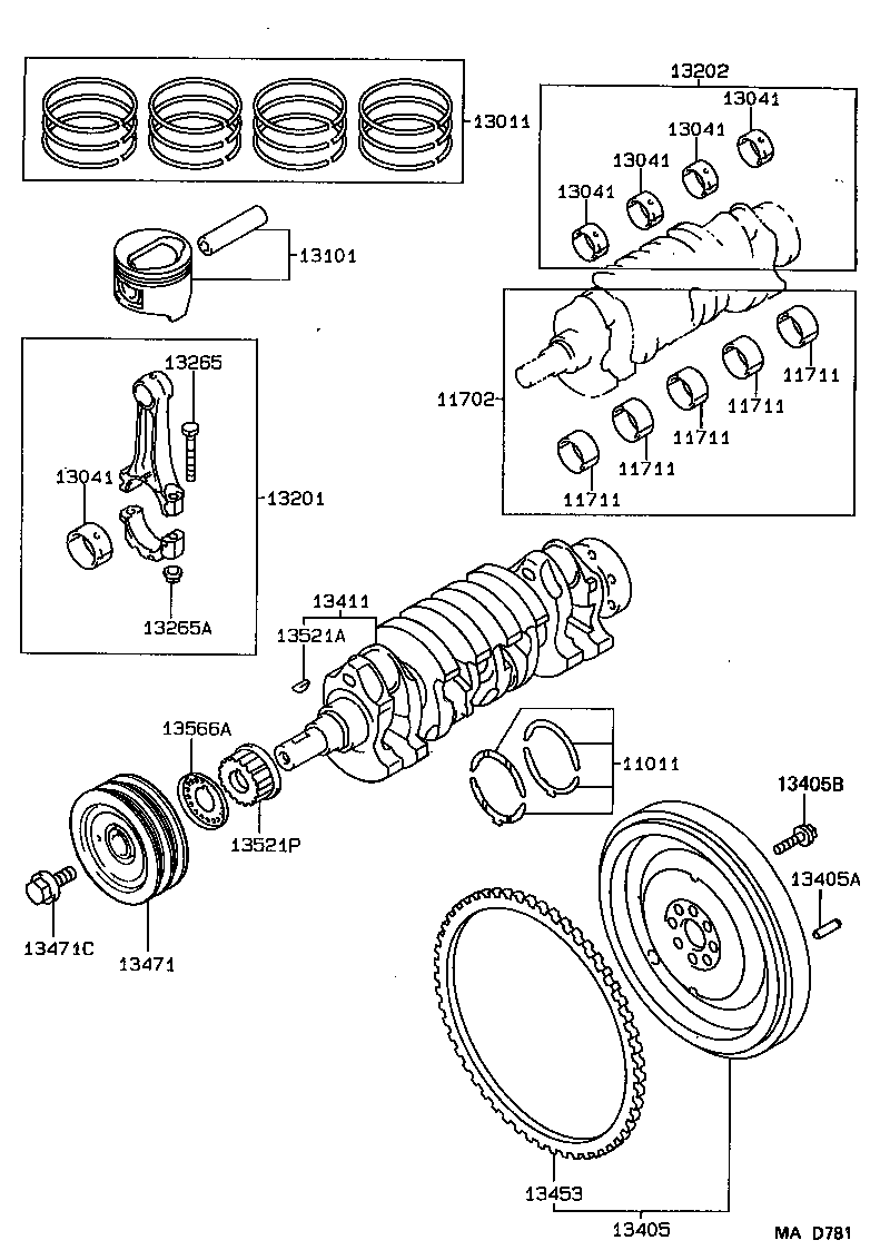 13201-19115 ROD SUB-ASSY, CONNECTING product image