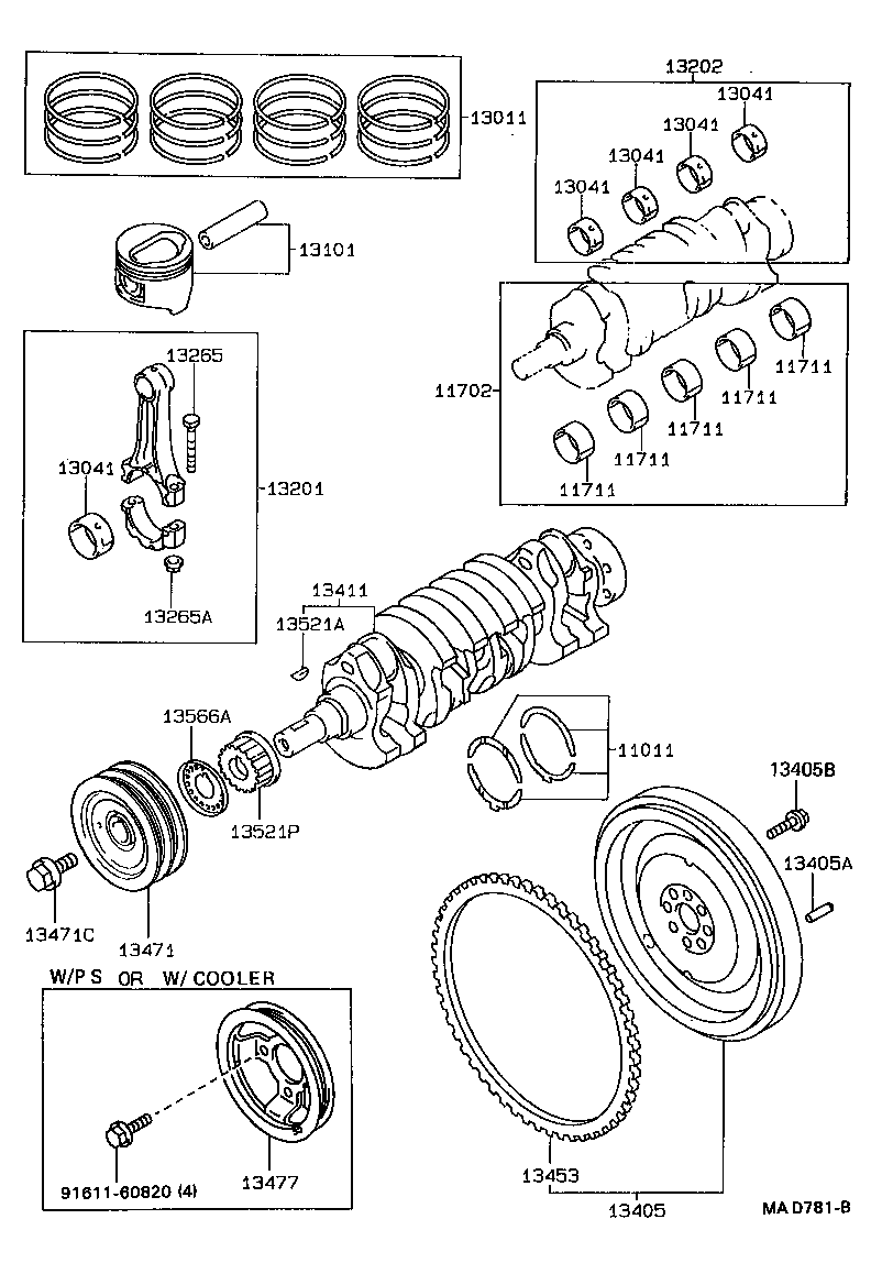 Toyota 13011-11160 RING SET, PISTON