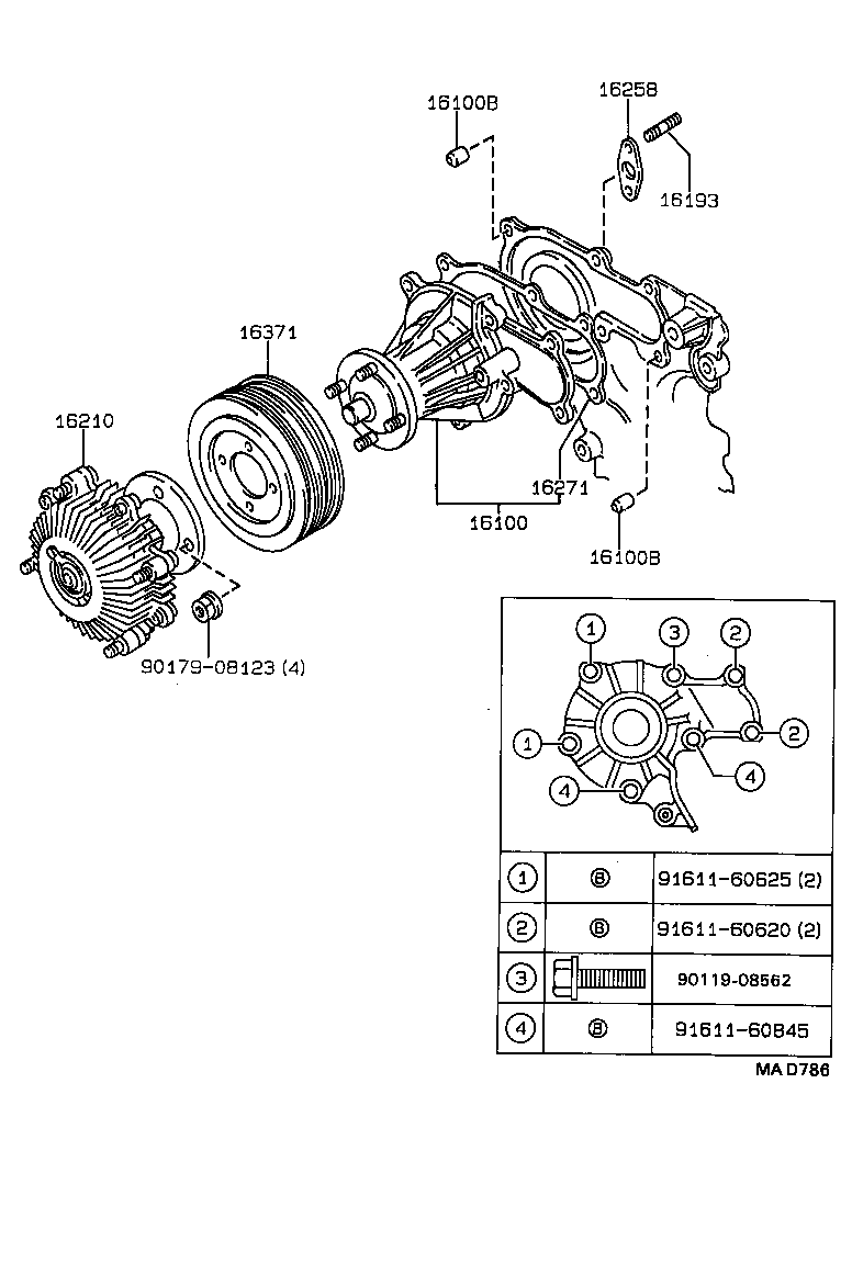 16124-70030 GASKET, WATER PUMP product image