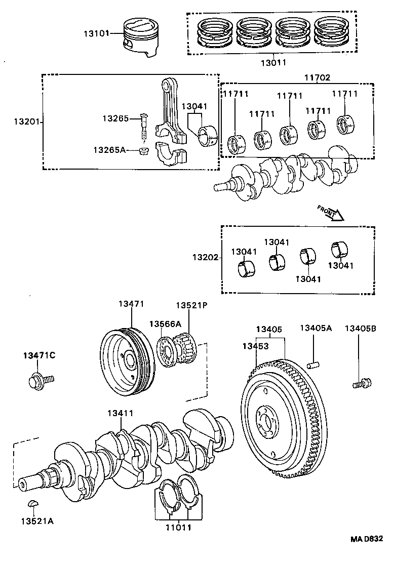 13101-88362-01 PISTON SUB-ASSY, W/PIN product image
