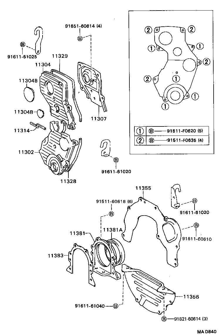 11323-88380 COVER, TIMING BELT, NO.3 product image