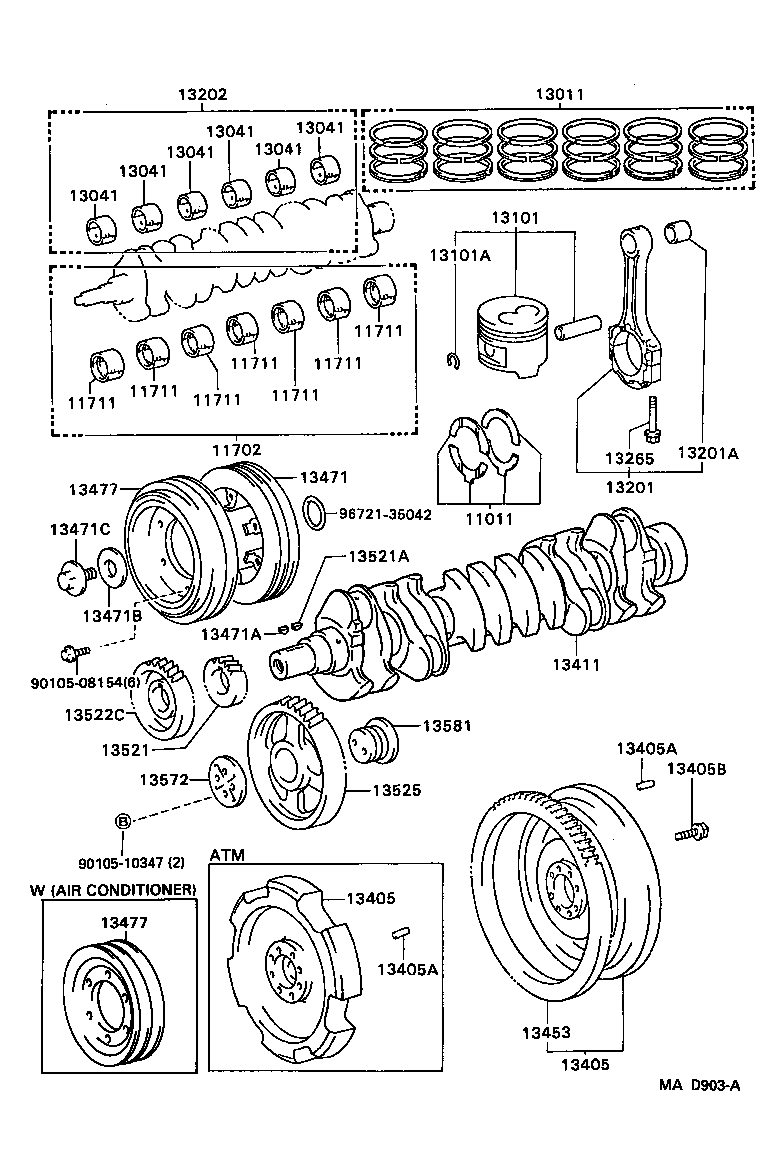 88451-60070 PULLEY, CRANKSHAFT, NO.2 product image