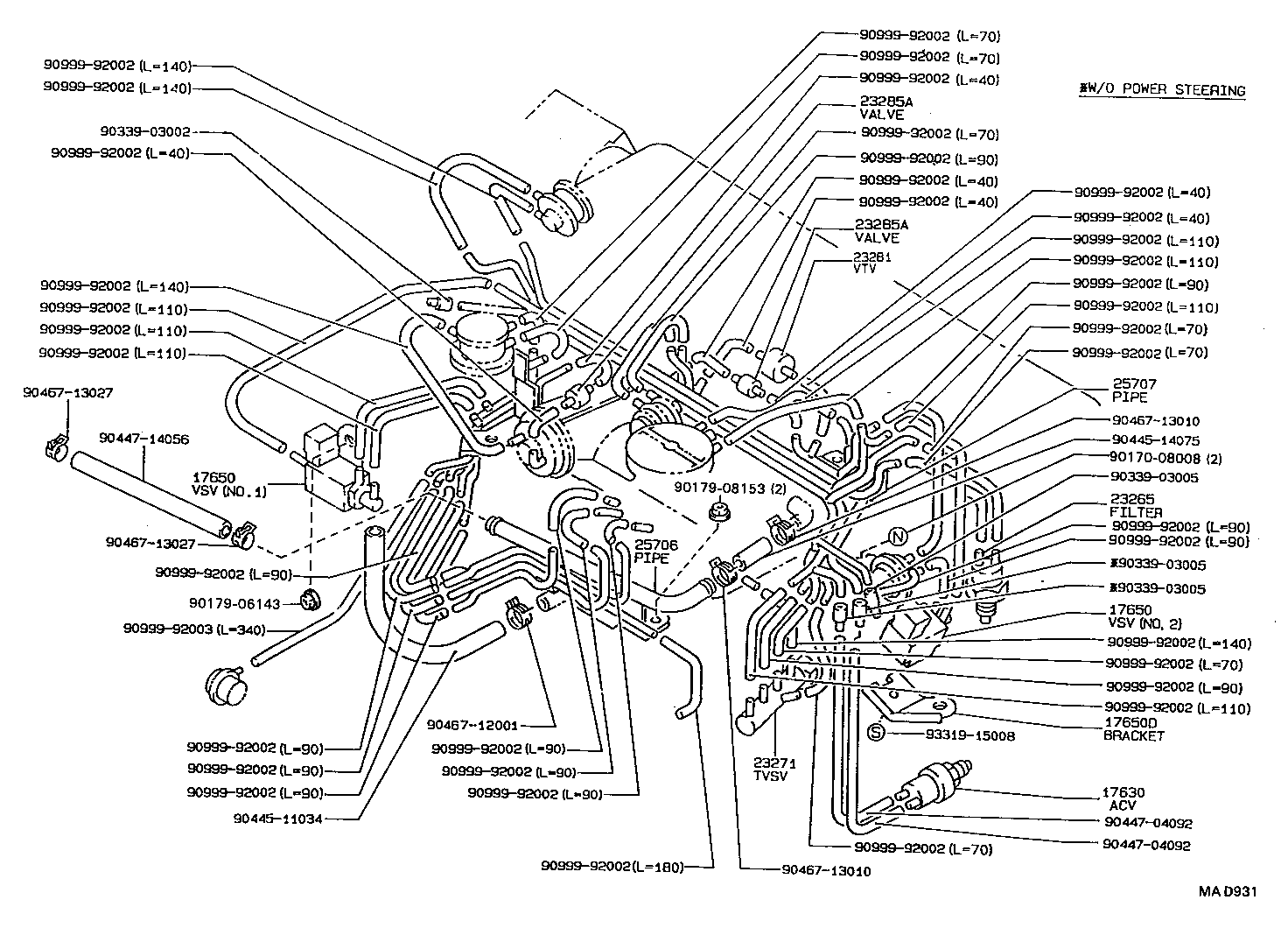 17344-74020 HOSE, NO.4(FOR IDLE-UP) product image