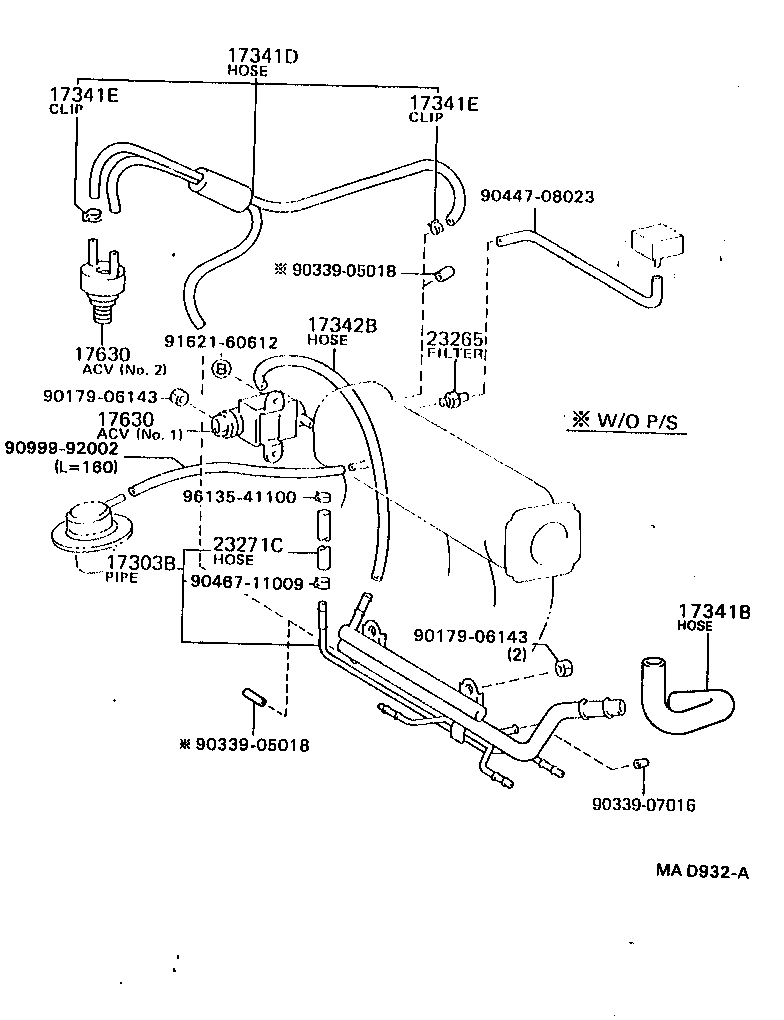 17344-74020 HOSE, NO.4(FOR IDLE-UP) product image